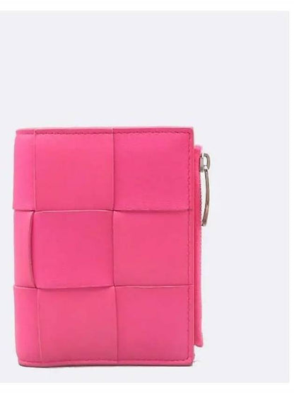 Luxury Bottega Veneta pink half wallet