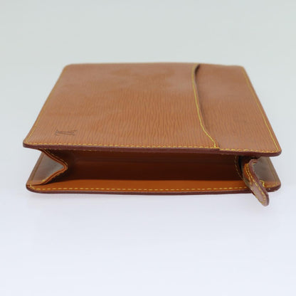 LOUIS VUITTON Epi Pochette Homme Clutch Bag Brown Zipang gold M52528 Auth 84157