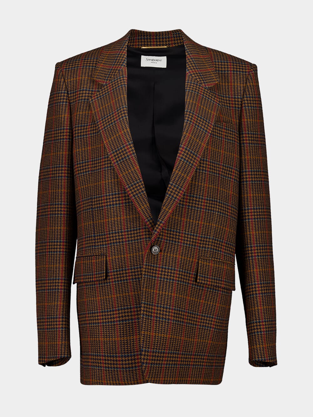 Marron Multicolore Wool Check Jacket