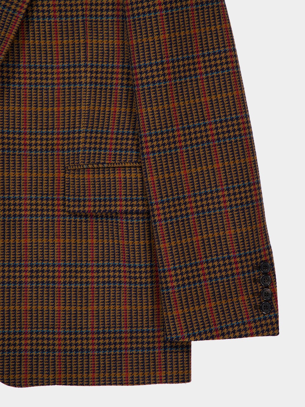 Marron Multicolore Wool Check Jacket