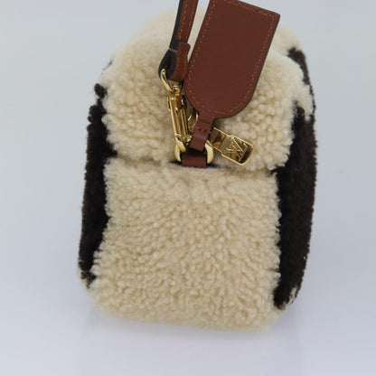 LOUIS VUITTON Monogram Teddy Beach Pouch Beige Black M68599 LV Auth 84395SA
