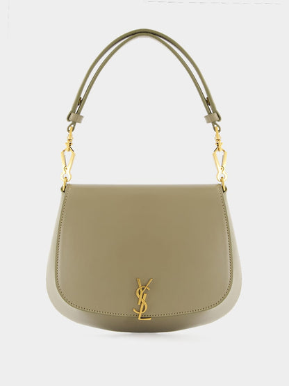 Mini Voltaire Top Handle Bag in Strong Moss Leather