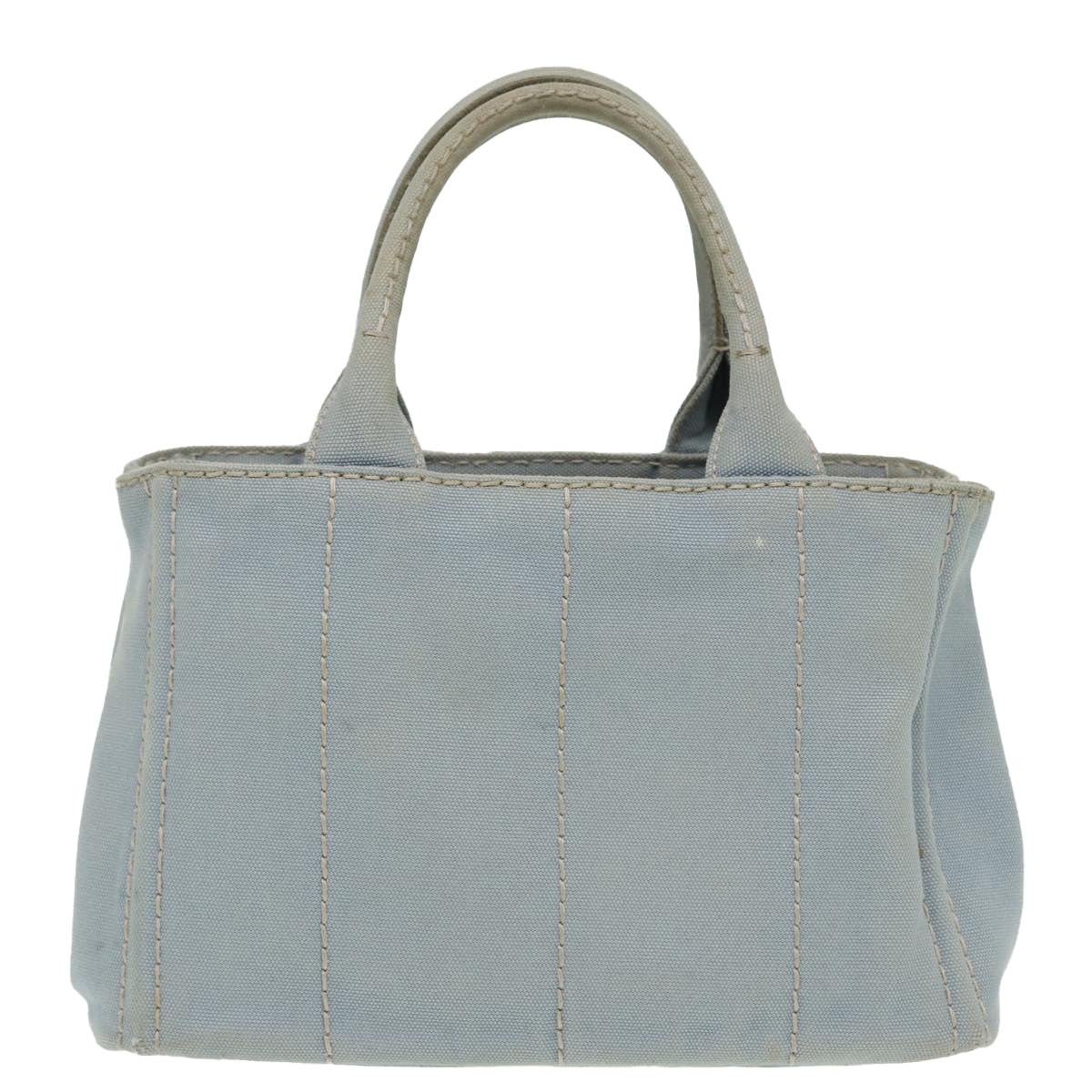 PRADA Canapa PM Hand Bag Canvas Light Blue Auth 84449