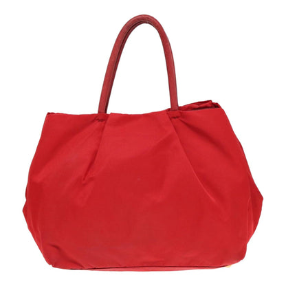 PRADA Hand Bag Nylon Red Auth 84453