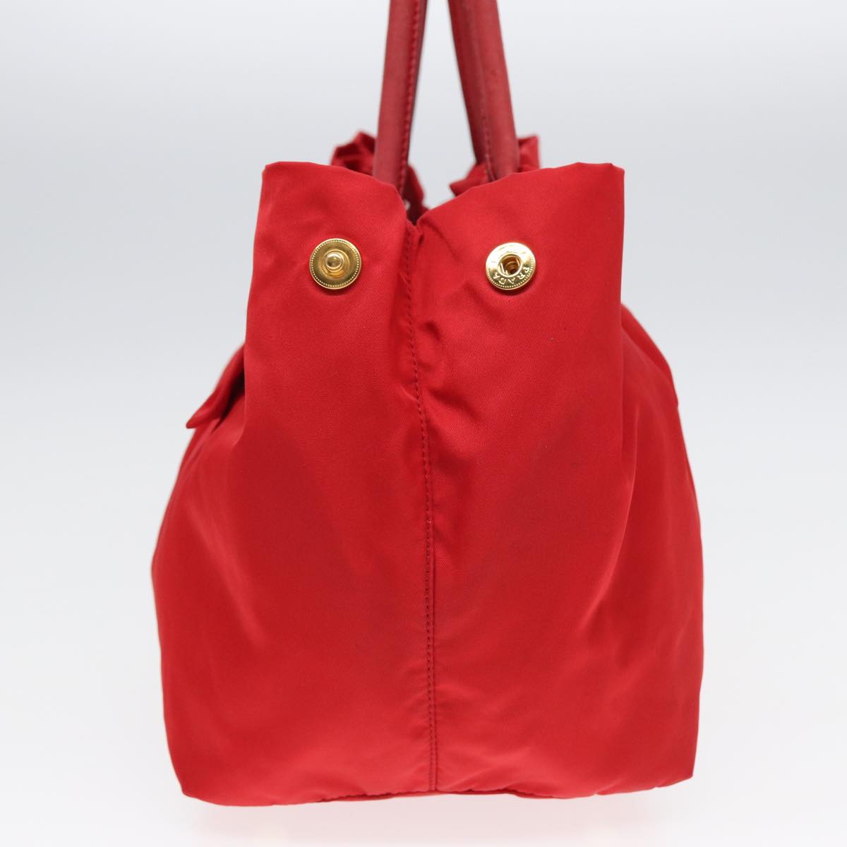 PRADA Hand Bag Nylon Red Auth 84453