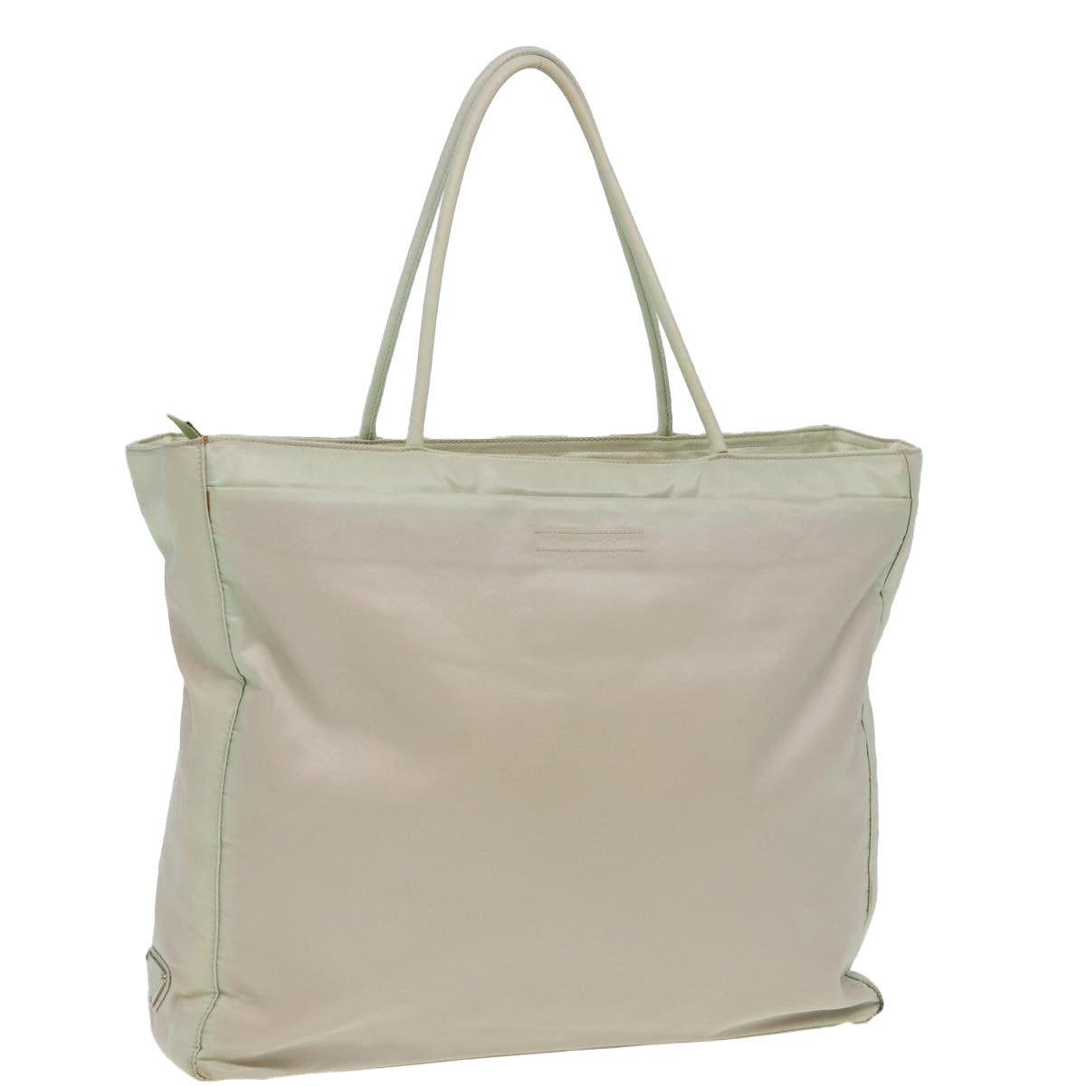 PRADA Tote Bag Nylon White Auth 84456