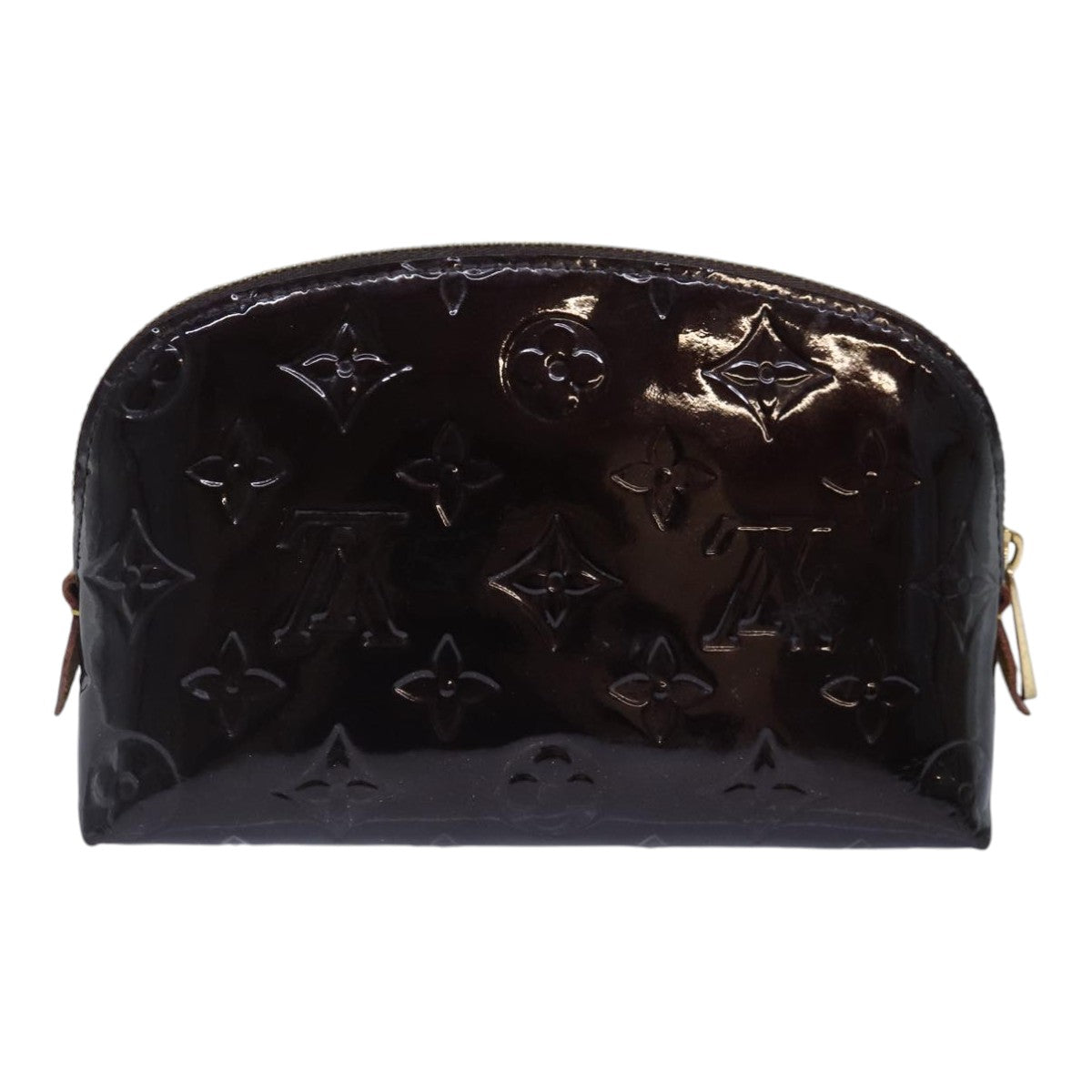 LOUIS VUITTON Monogram Vernis Pochette Cosmetic Pouch Amarante M91495 Auth 84459