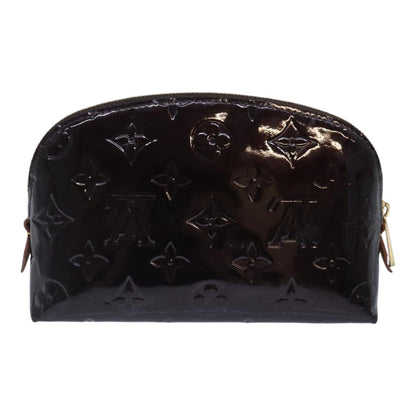LOUIS VUITTON Monogram Vernis Pochette Cosmetic Pouch Amarante M91495 Auth 84459