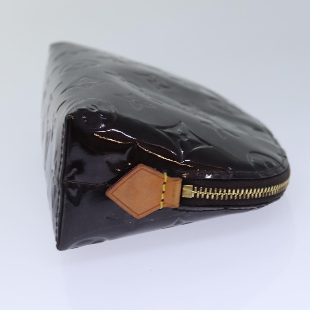 LOUIS VUITTON Monogram Vernis Pochette Cosmetic Pouch Amarante M91495 Auth 84459