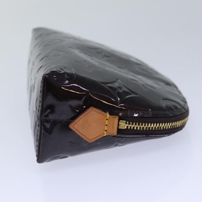 LOUIS VUITTON Monogram Vernis Pochette Cosmetic Pouch Amarante M91495 Auth 84459