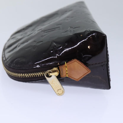 LOUIS VUITTON Monogram Vernis Pochette Cosmetic Pouch Amarante M91495 Auth 84459