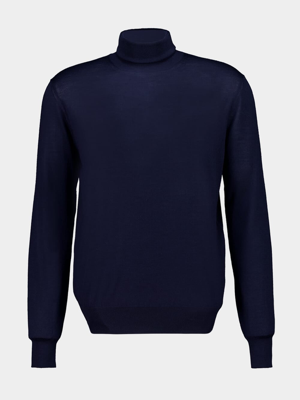Dark Blue Wool-Cashmere Turtleneck