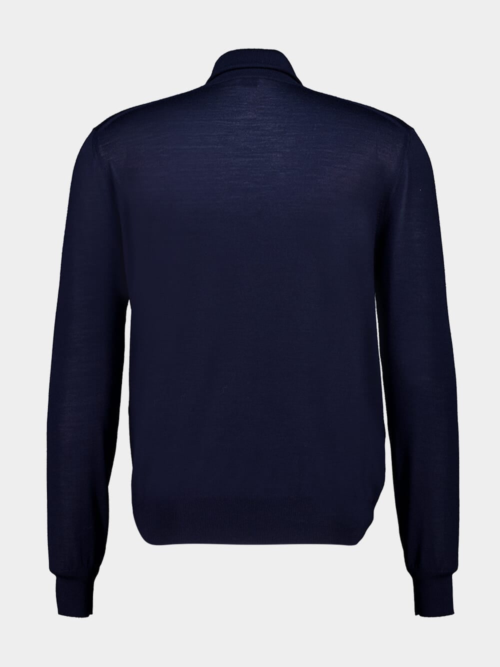 Dark Blue Wool-Cashmere Turtleneck