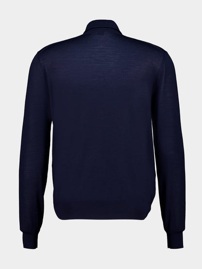 Dark Blue Wool-Cashmere Turtleneck