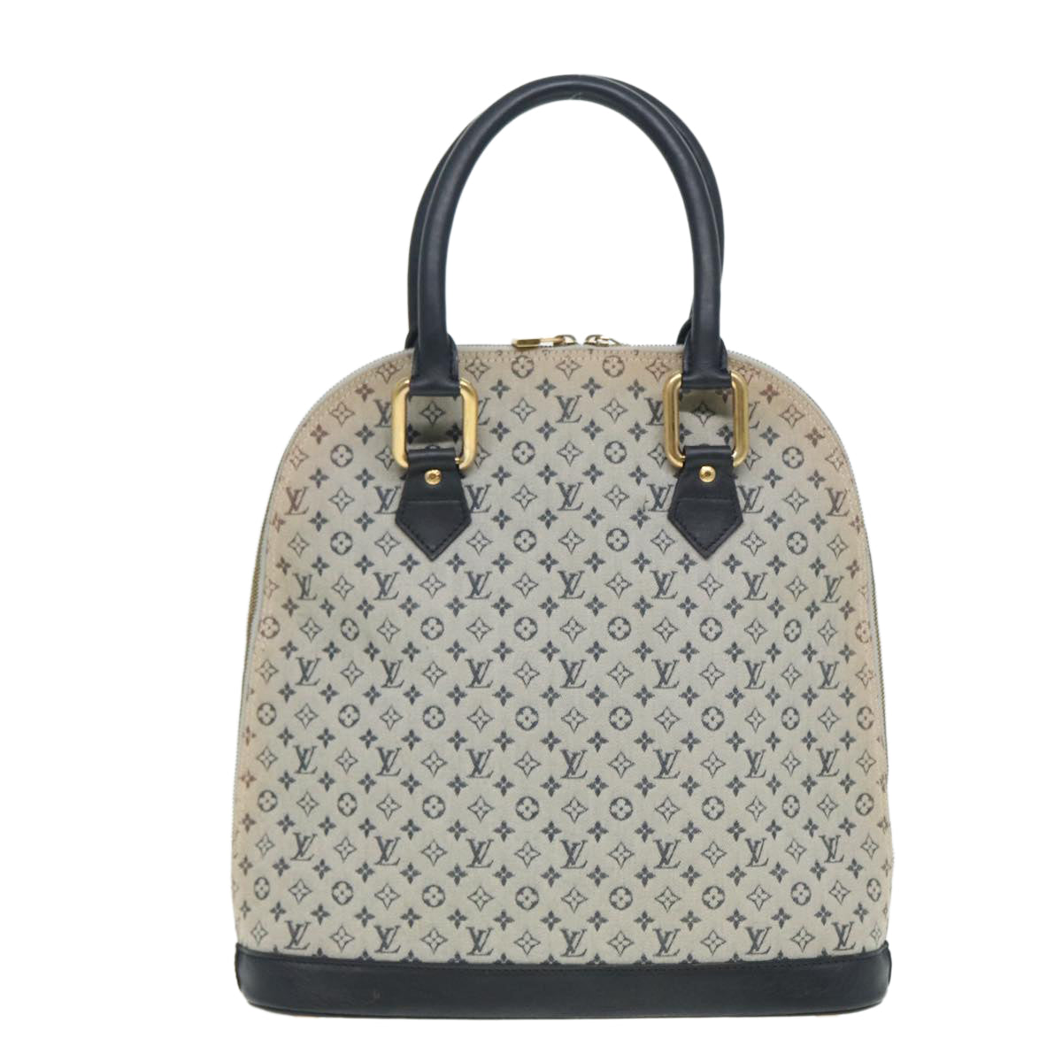 LOUIS VUITTON Monogram Mini Alma Haut Hand Bag Blue M92202 LV Auth 84473
