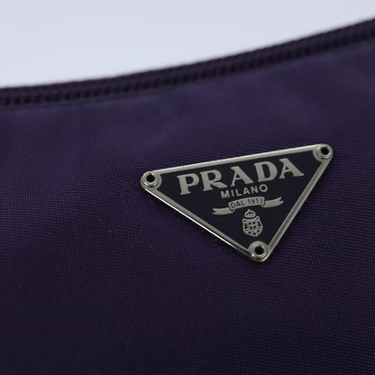 PRADA Accessory Pouch Nylon Purple Silver Auth 84541