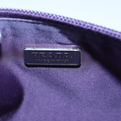 PRADA Accessory Pouch Nylon Purple Silver Auth 84541