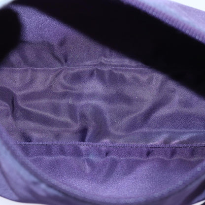 PRADA Accessory Pouch Nylon Purple Silver Auth 84541