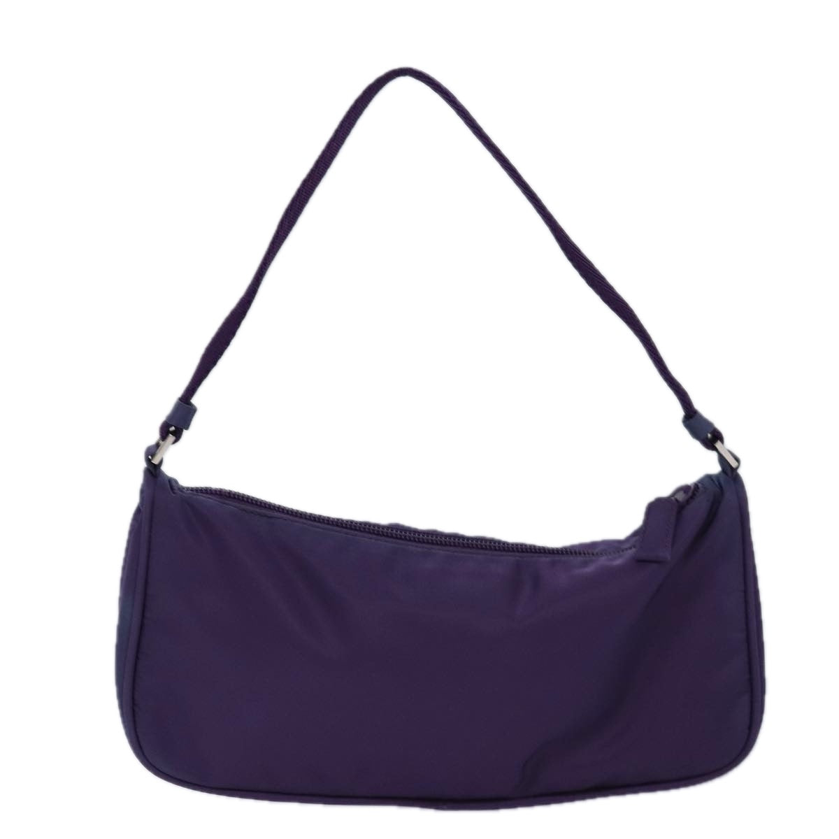 PRADA Accessory Pouch Nylon Purple Silver Auth 84541