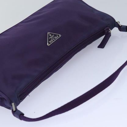 PRADA Accessory Pouch Nylon Purple Silver Auth 84541