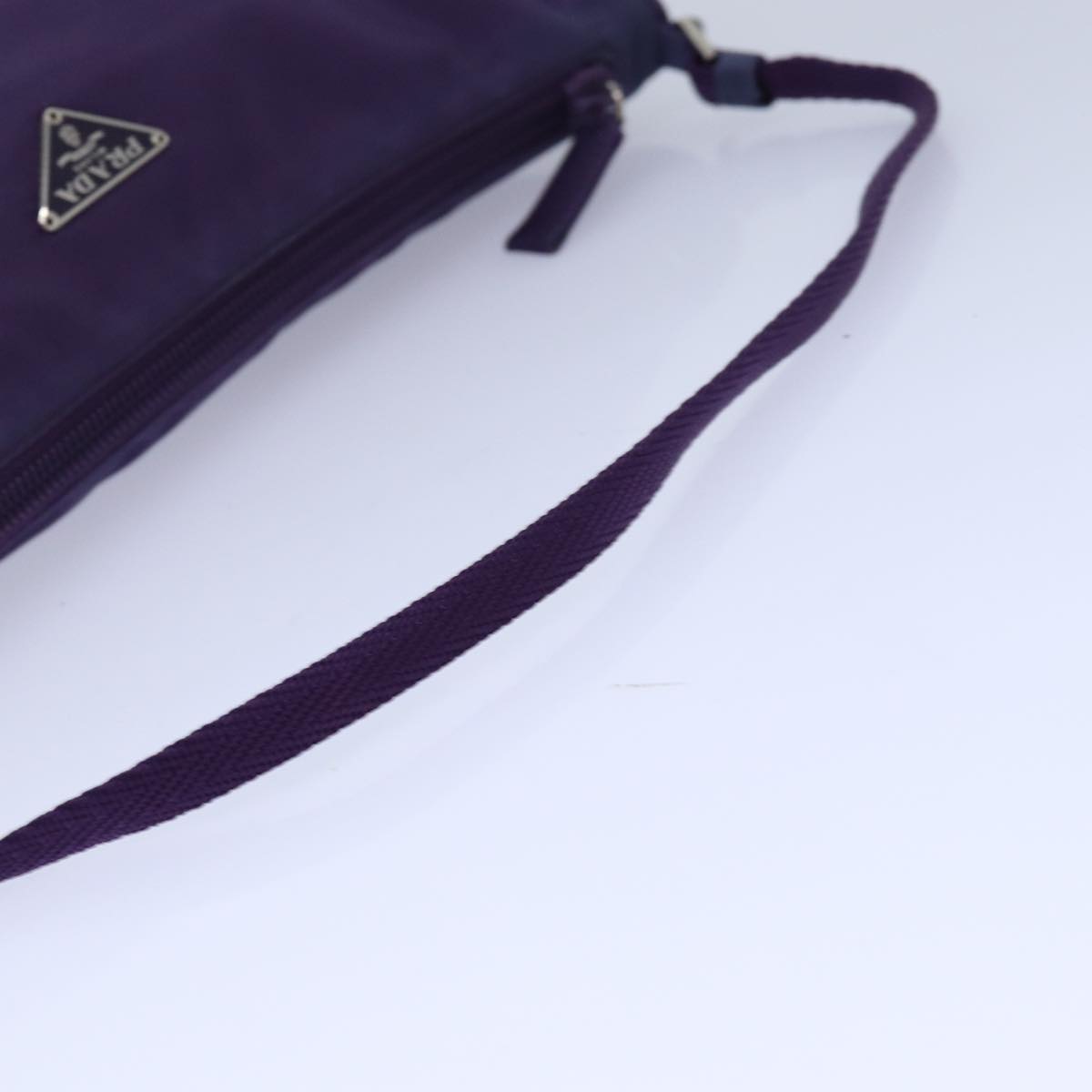 PRADA Accessory Pouch Nylon Purple Silver Auth 84541