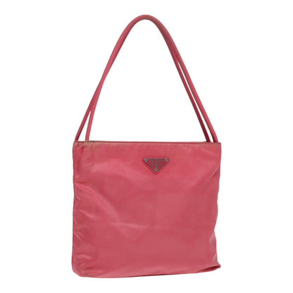 PRADA Shoulder Bag Nylon Pink Silver Auth 84644