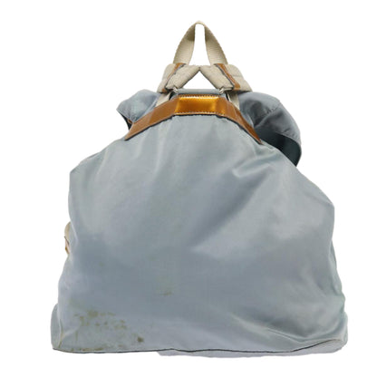 PRADA Backpack Nylon Light Blue Silver Auth 84646