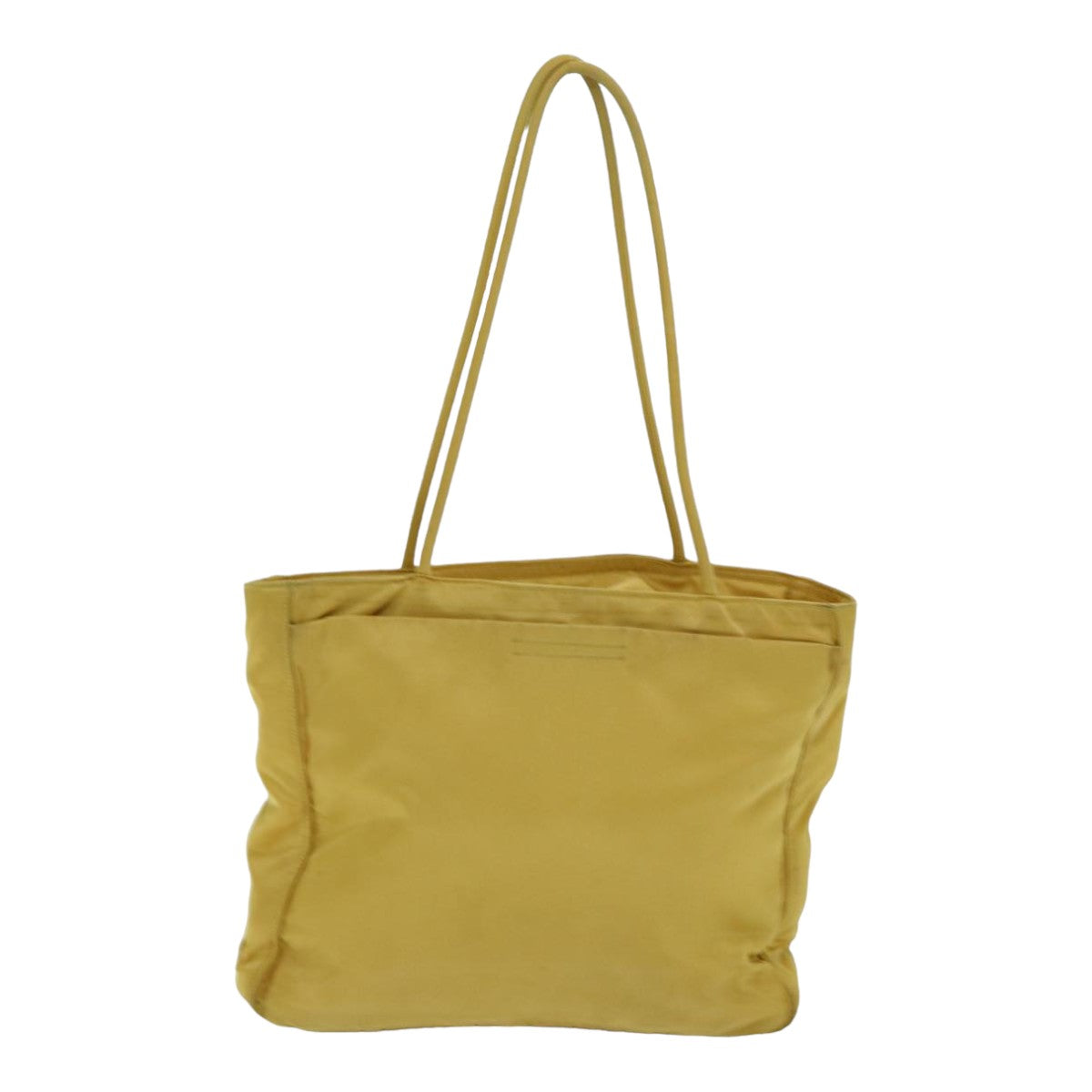 PRADA Tote Bag Nylon Yellow Silver Auth 84670