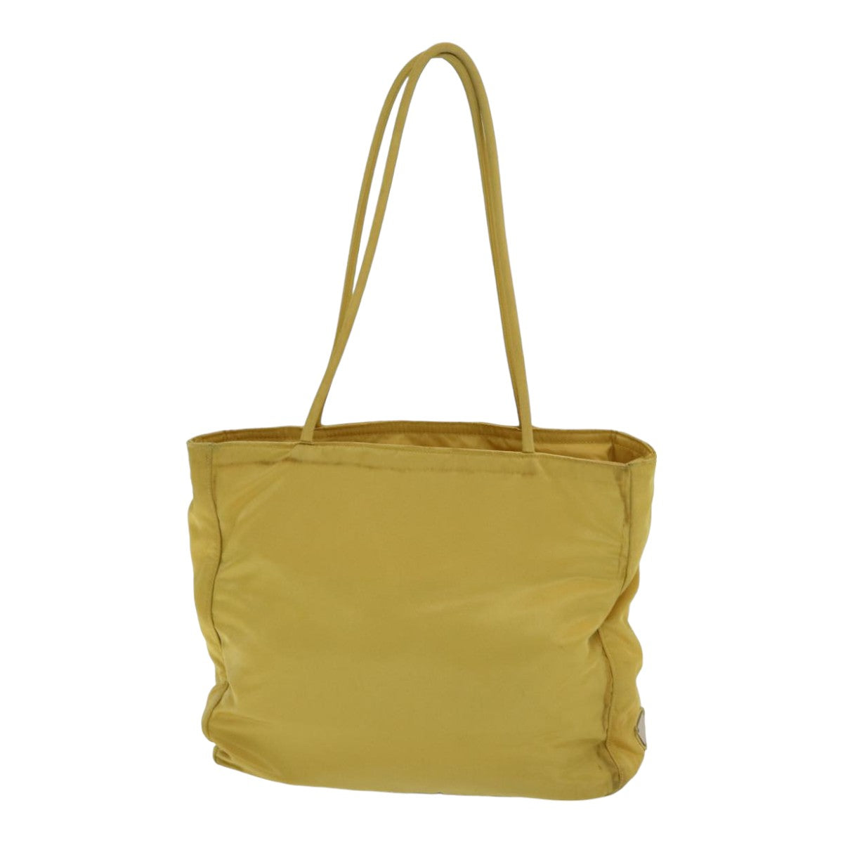 PRADA Tote Bag Nylon Yellow Silver Auth 84670