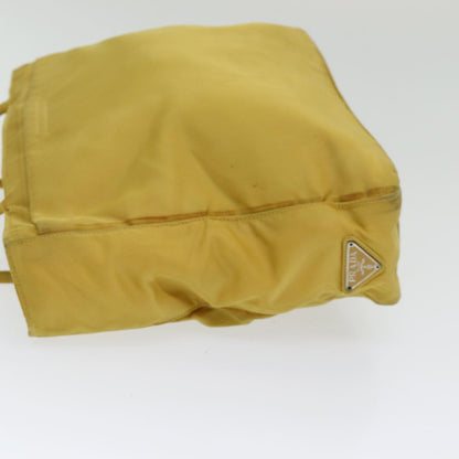 PRADA Tote Bag Nylon Yellow Silver Auth 84670