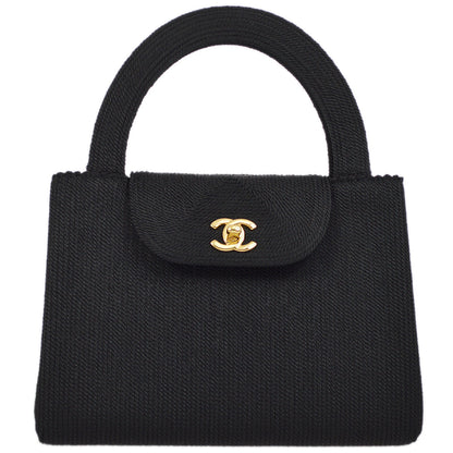 Chanel Black Canvas Braid HandBag