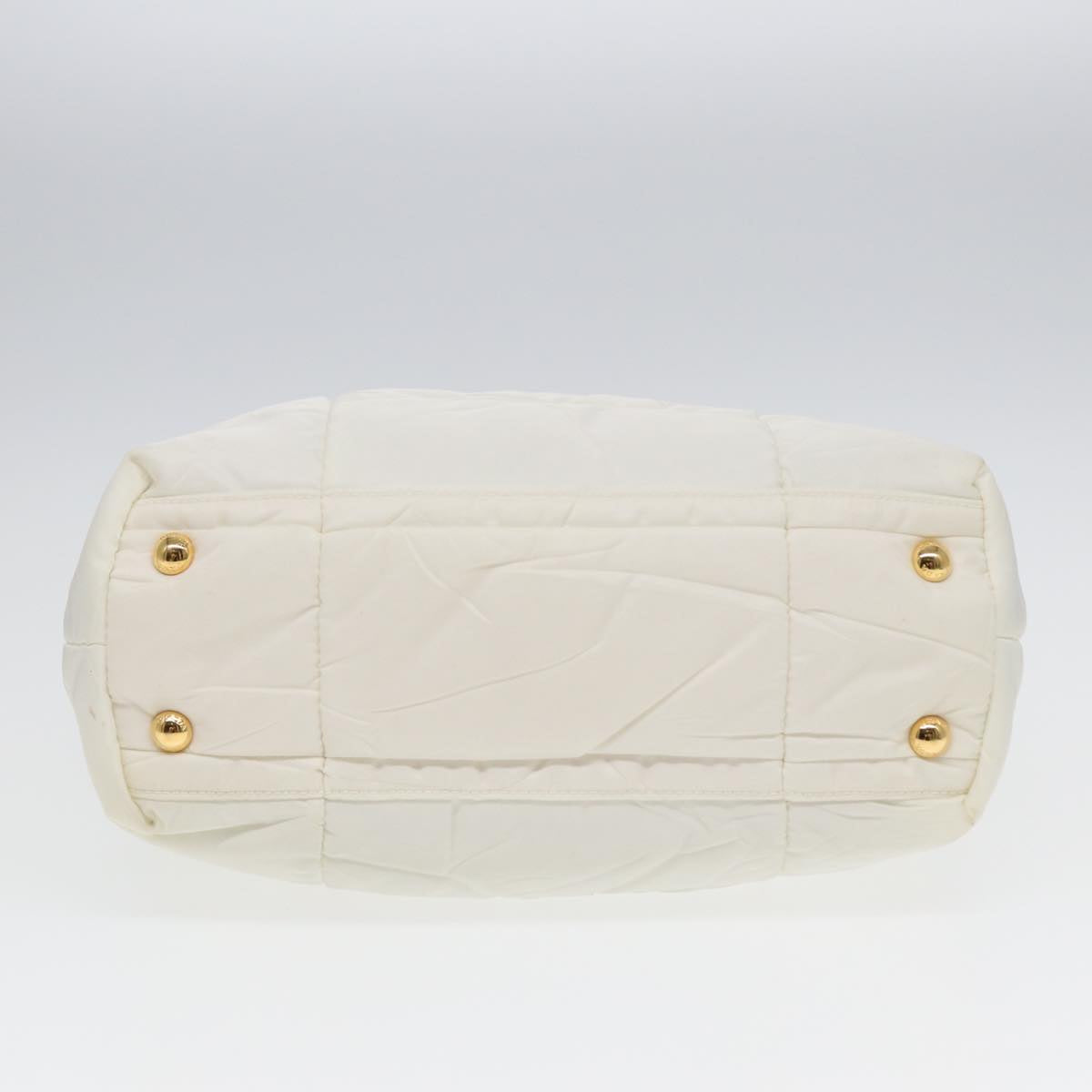 PRADA Shoulder Bag Nylon White Auth 84770