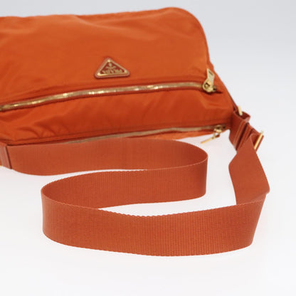 PRADA Shoulder Bag Nylon Orange Auth 84771