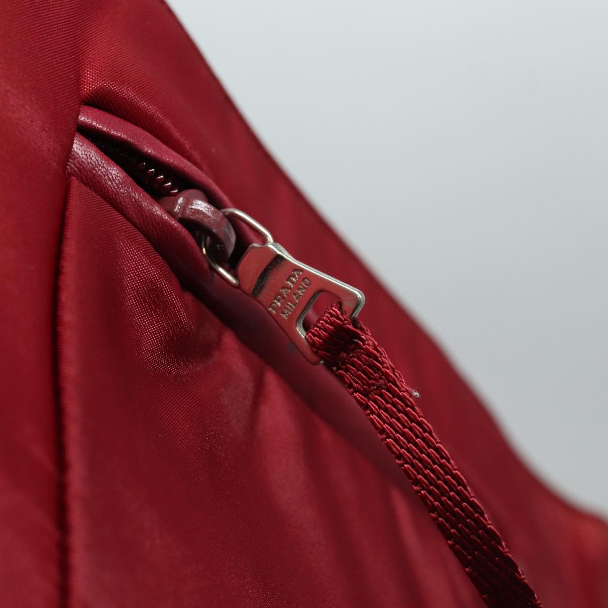 PRADA Shoulder Bag Nylon Red Auth 84772