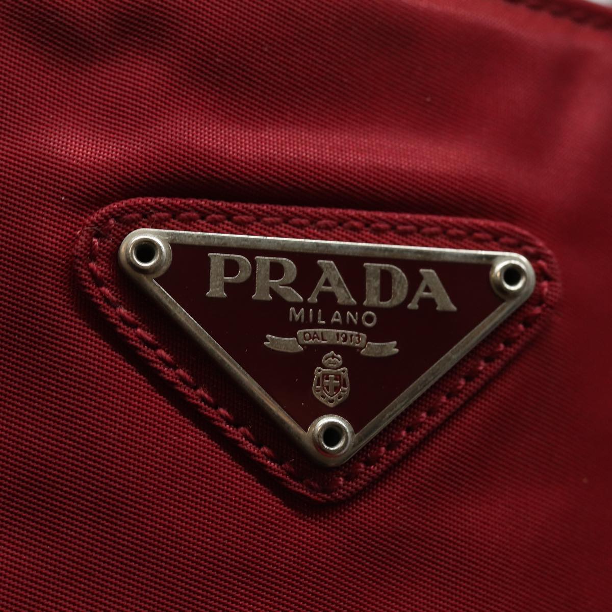 PRADA Shoulder Bag Nylon Red Auth 84772