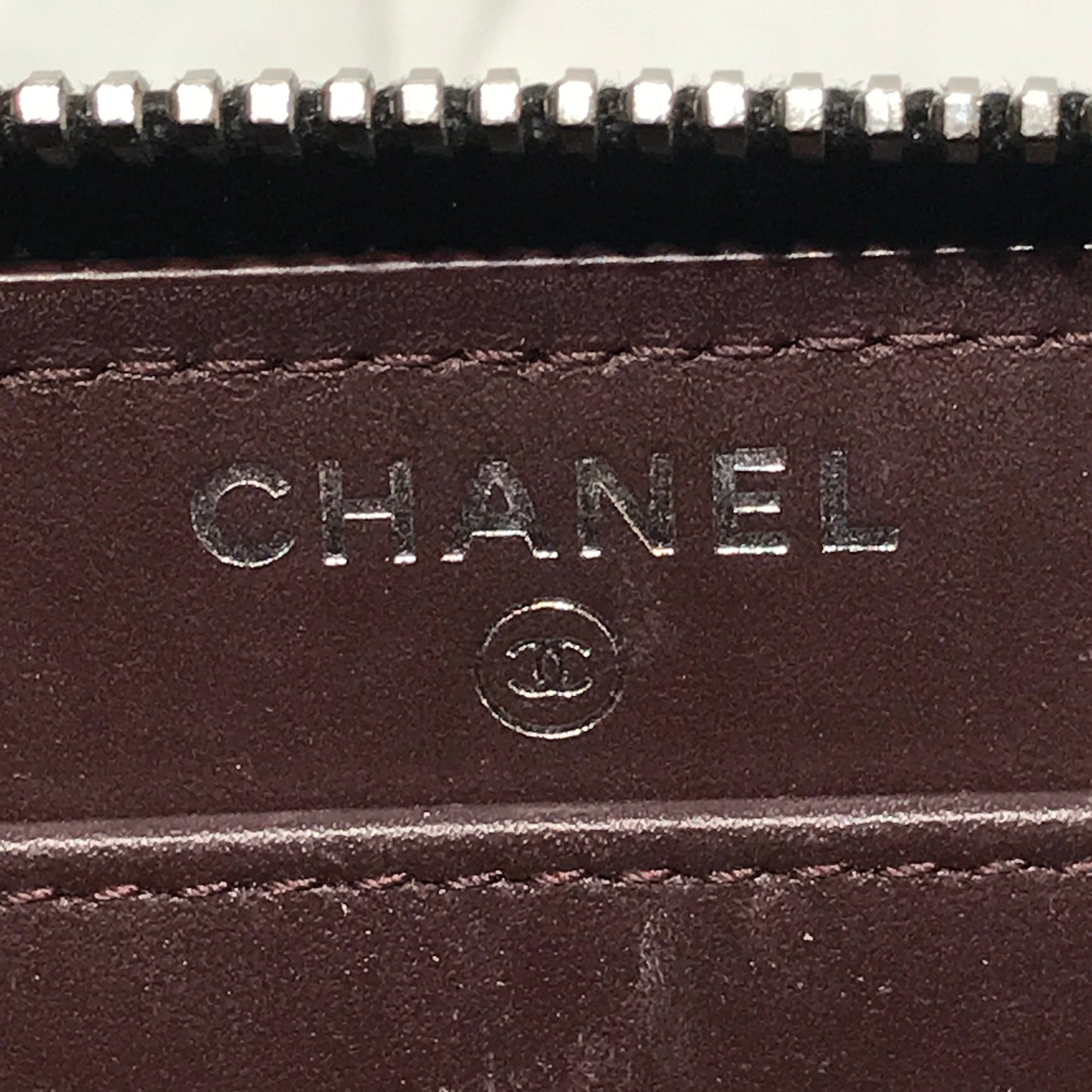 CHANEL Long Wallet Leather BLK Lambskin Chevron