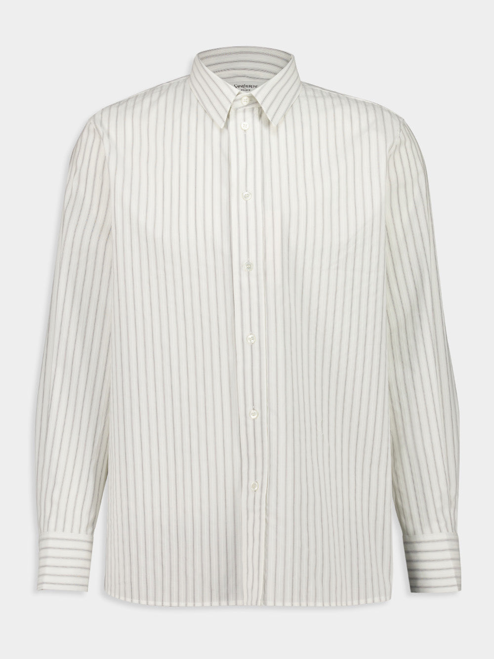 Cassandre Shirt in Craie Noir Tack-Stripe Poplin