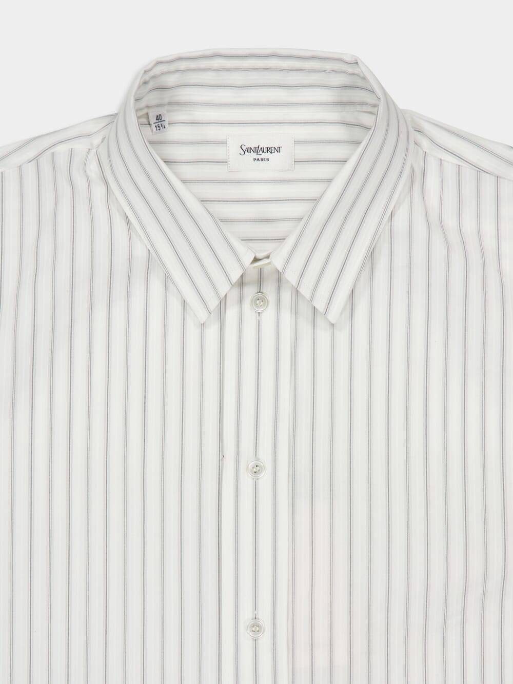 Cassandre Shirt in Craie Noir Tack-Stripe Poplin