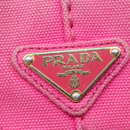 PRADA Canapa PM Hand Bag Canvas Pink Auth 84944