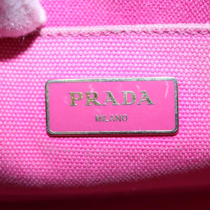 PRADA Canapa PM Hand Bag Canvas Pink Auth 84944