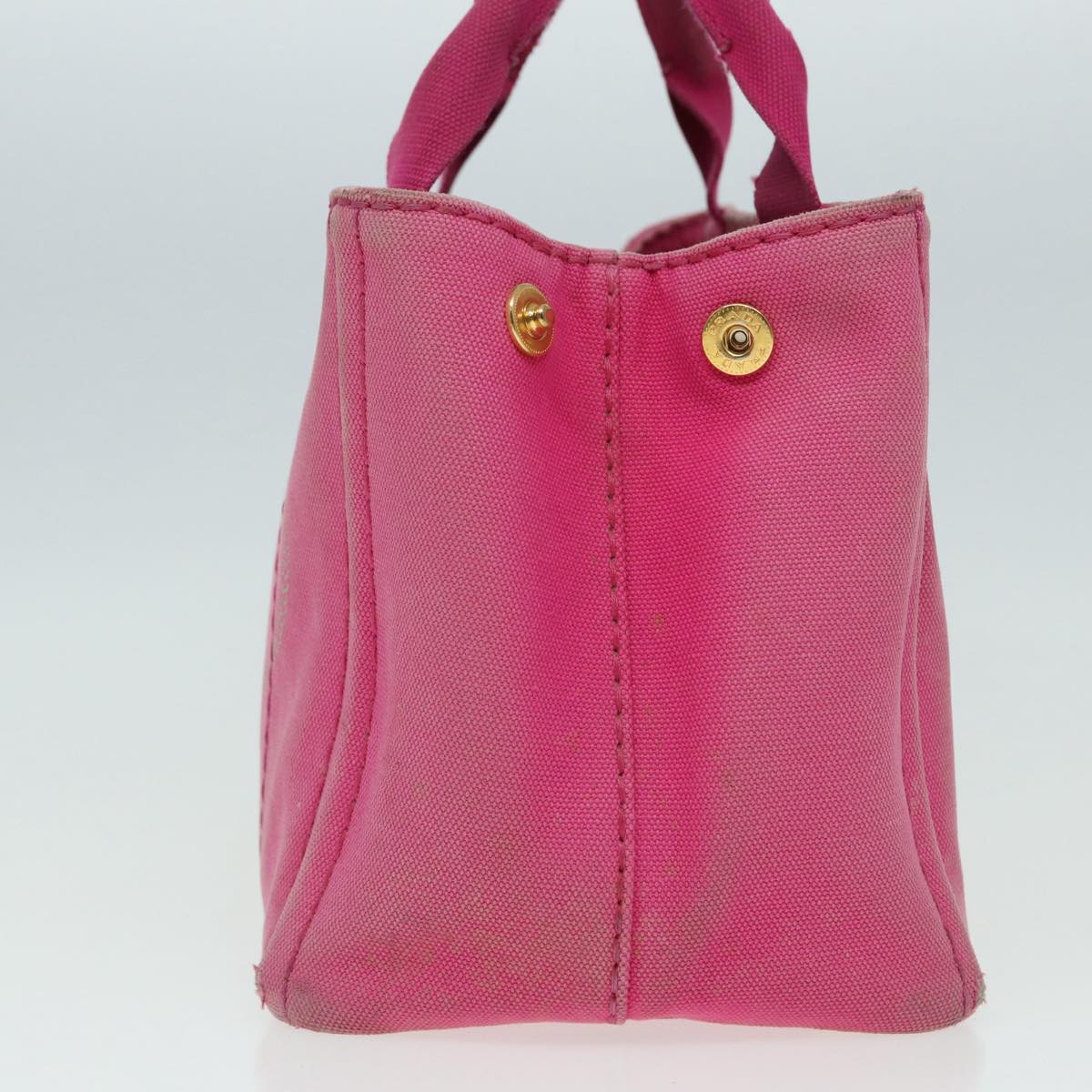 PRADA Canapa PM Hand Bag Canvas Pink Auth 84944