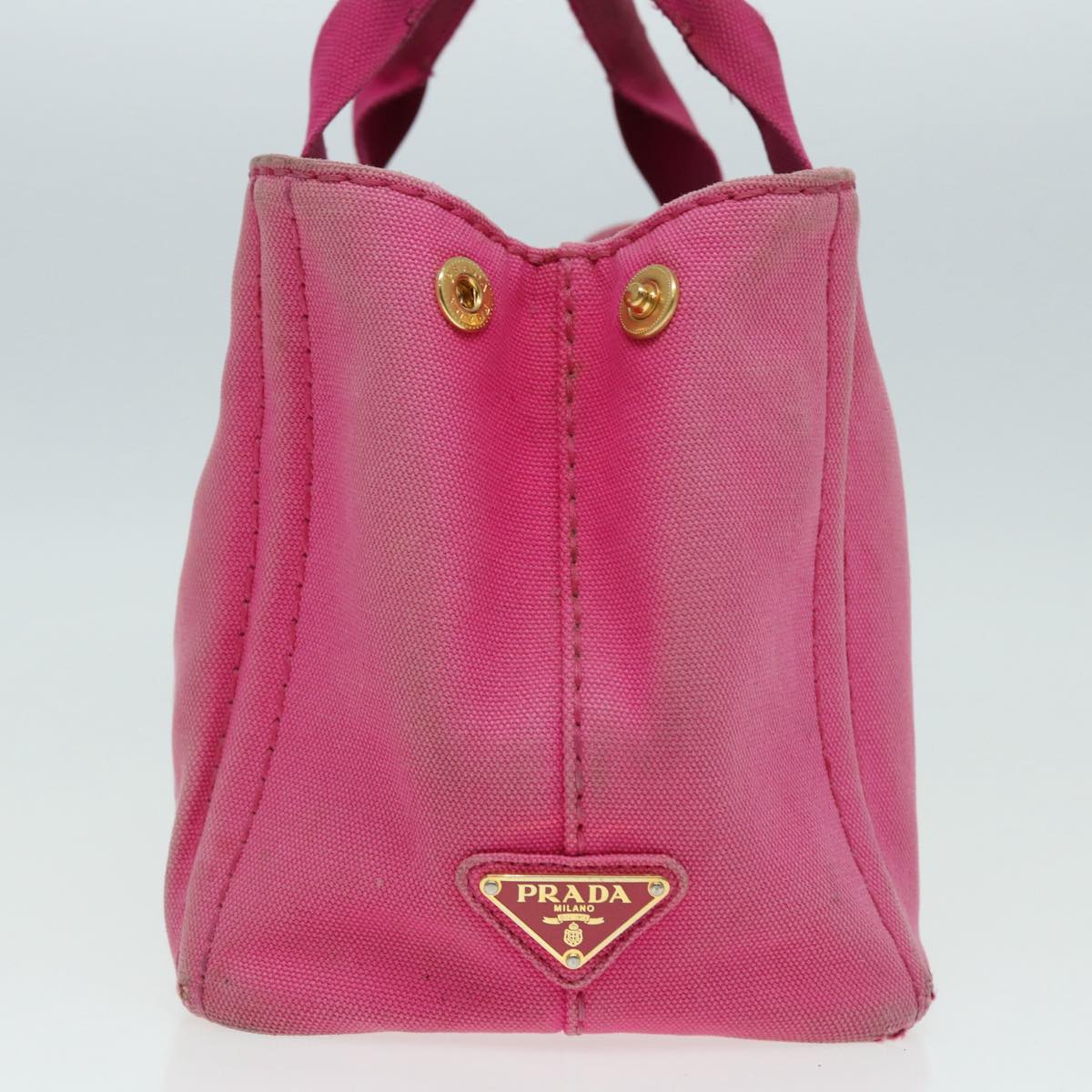 PRADA Canapa PM Hand Bag Canvas Pink Auth 84944