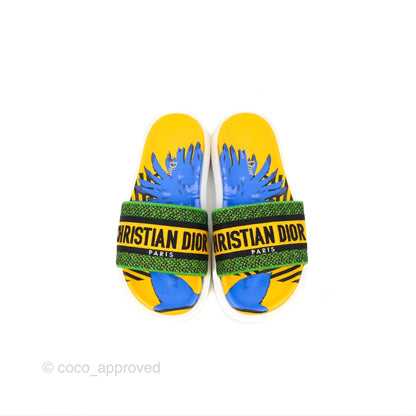 Dior Dway Slides Yellow Multicolor Size 37.5