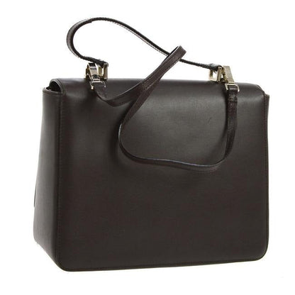 Gucci Shoulder Bag Smooth Two Way Or Brown Leather Satchel
