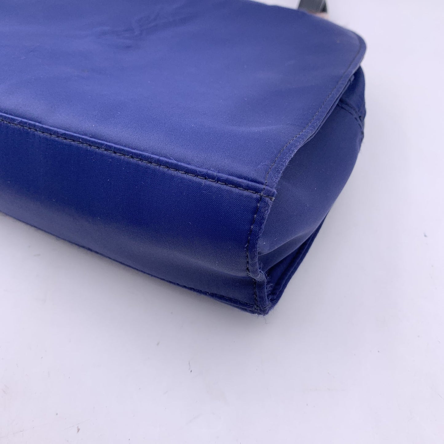 Yves Saint Laurent Vintage Blue Canvas YSL Logo Satchel HandBag
