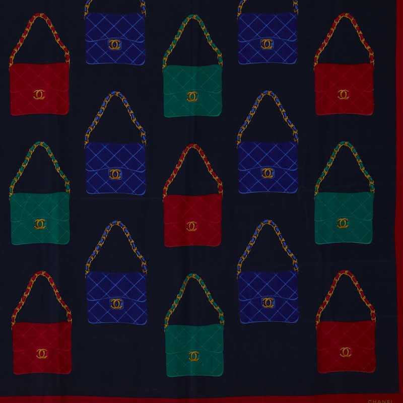 Chanel Mattress Bag Cocomark Motif carf Red Multicolor Silk  CHANEL