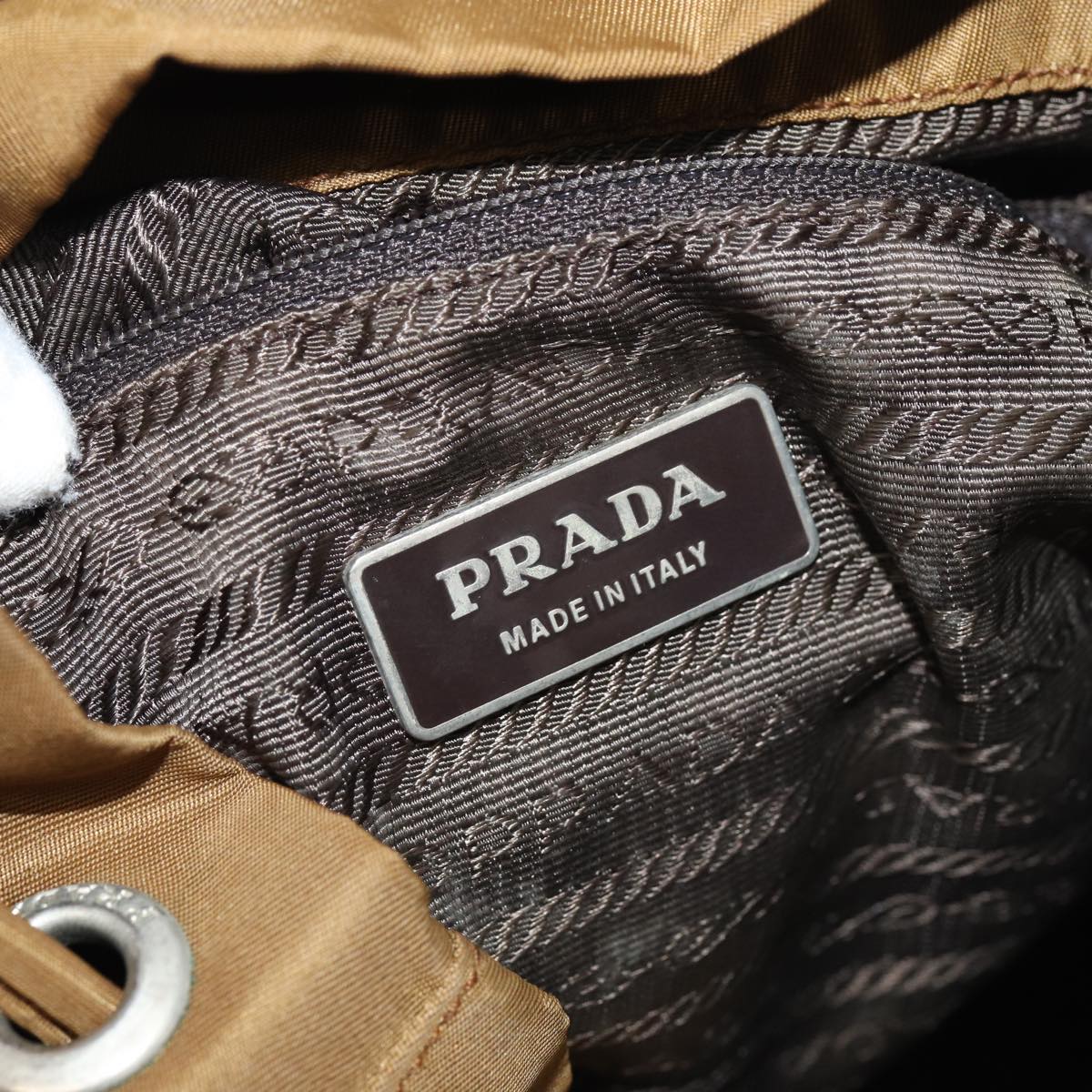 PRADA Backpack Nylon Brown Auth 85057