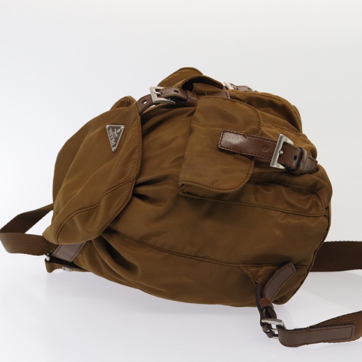 PRADA Backpack Nylon Brown Auth 85057