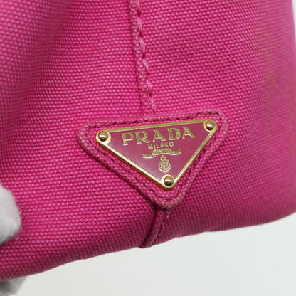 PRADA Canapa PM Hand Bag Canvas Pink Auth 85061