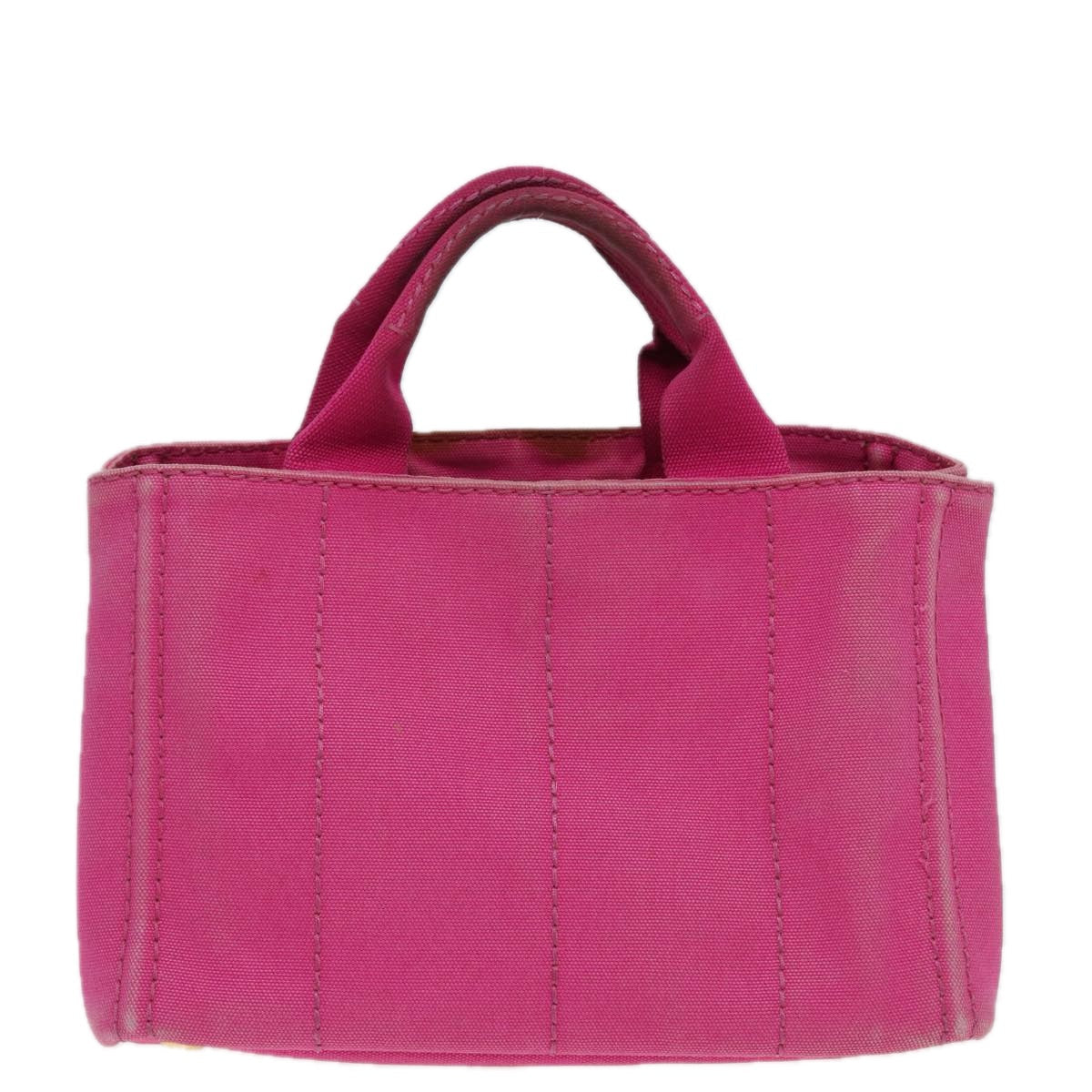 PRADA Canapa PM Hand Bag Canvas Pink Auth 85061